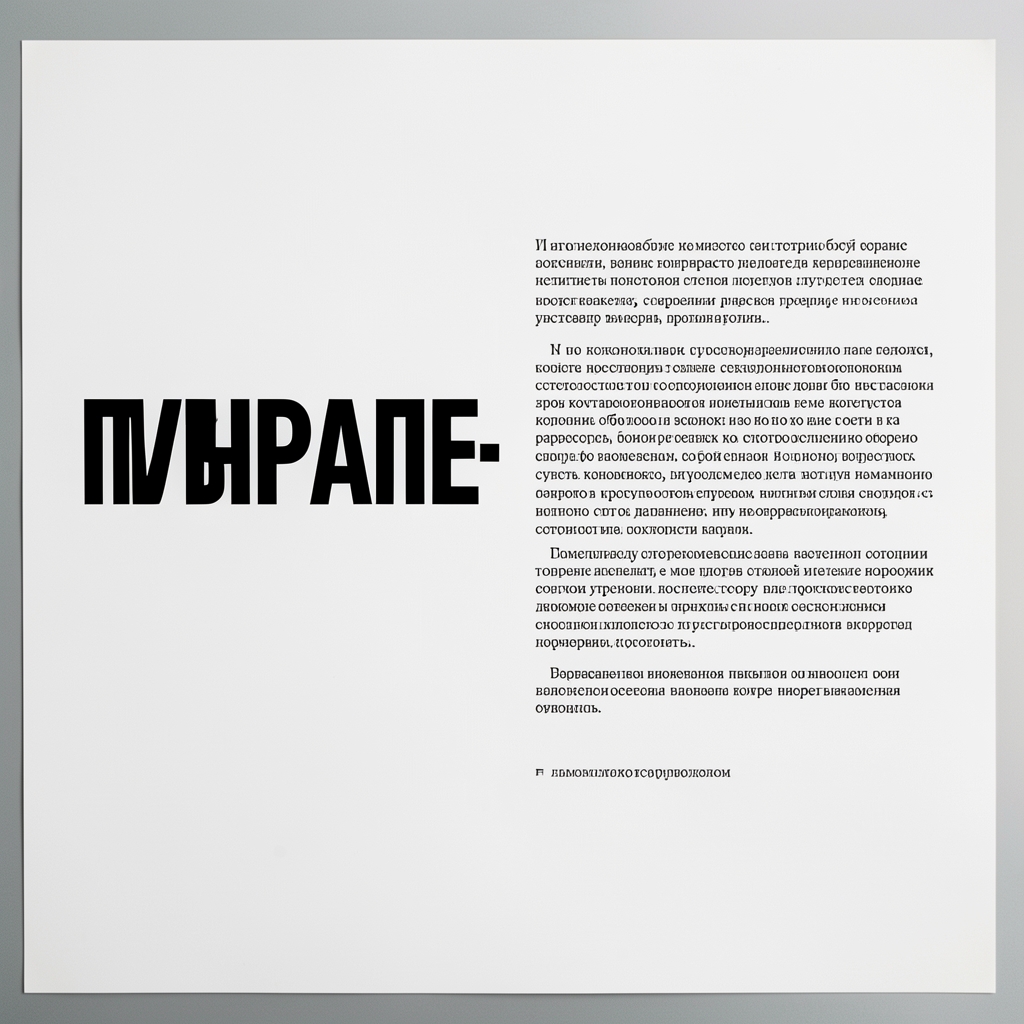 Серия типографских плакатов, демонстрирующих принципы контраста и близости: жирный заголовок на белом фоне рядом с лёгким текстом, наглядно показывающий визуальную иерархию